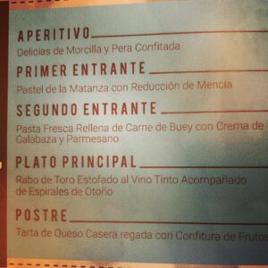 menu matanza