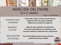 Volvemos con menú por el día del padre