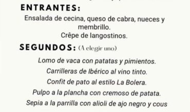 Menú especial durante el mes de diciembre
